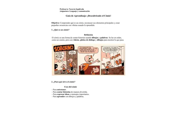 GUÍA DE REPASO "EL CÓMIC"