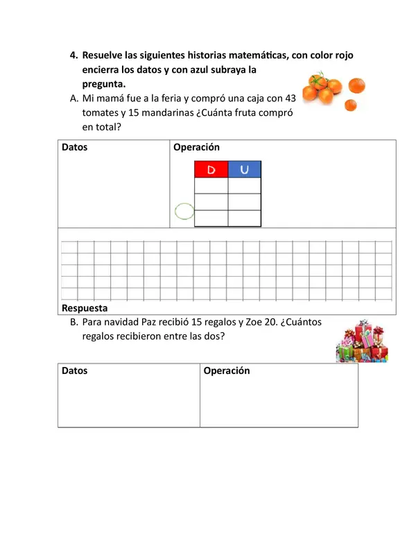 Guía adición, sustracción, resolución de problemas de 0-100.