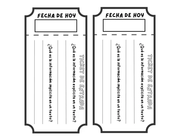Ticket entrada información explícita e implícita