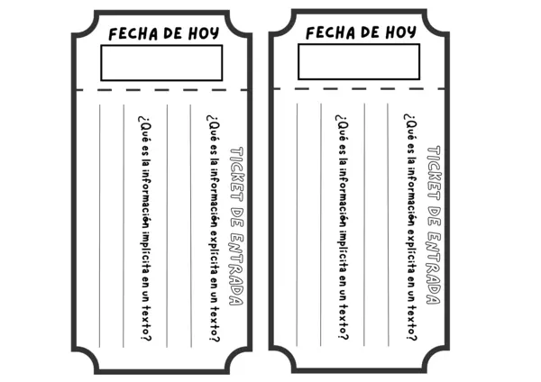 Ticket entrada información explícita e implícita