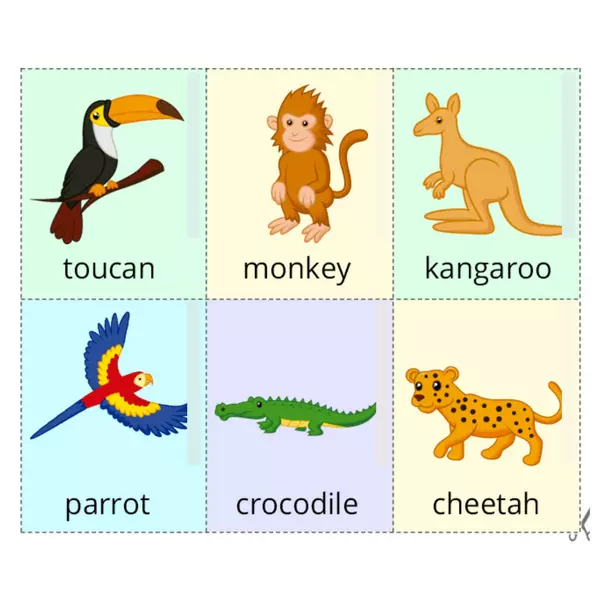 Flashcards en inglés para niños (animales)