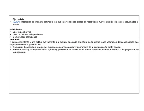 Planificación Mensual Clase a Clase, Lenguaje, NOVIEMBRE, unidad 4