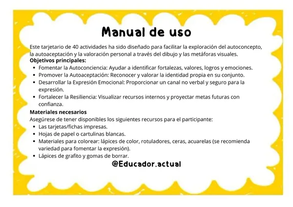 Tarjetas dibuja tu autoestima