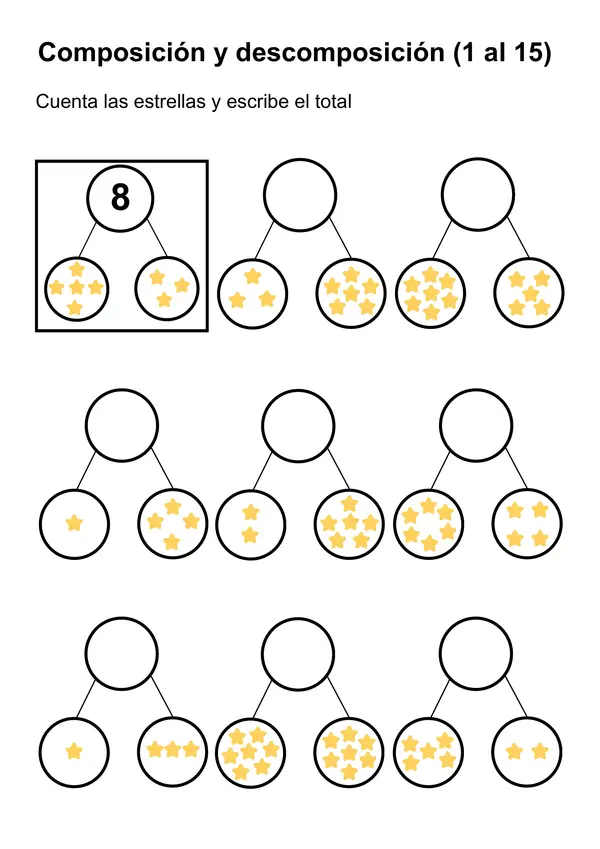 Guía de descomposición y composición (1 al 15)