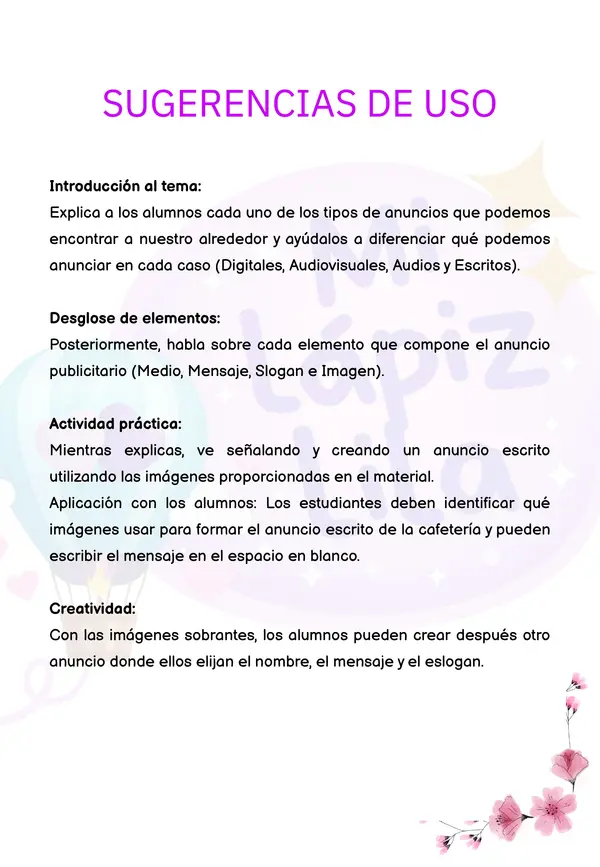 Anuncio Publicitario: Guía completa y actvs. de aprendizaje
