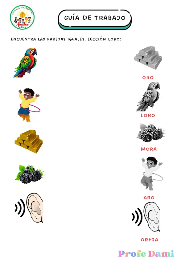 GUÍA LECCIÓN LORO - NIDO - PINO - PATO
