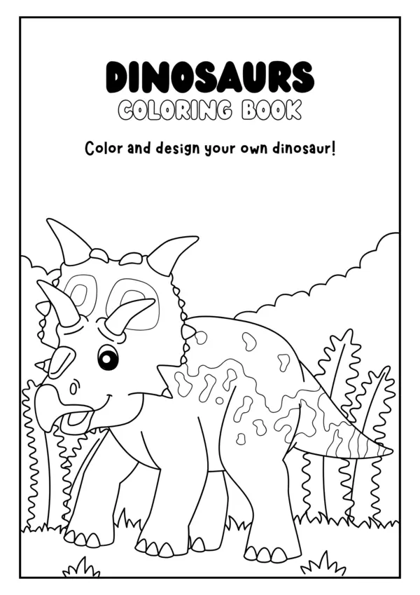 Ficha para colorear dinosaurio