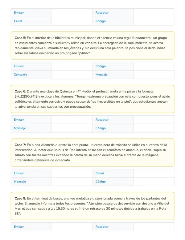 Guía de trabajo: Elementos de la comunicación