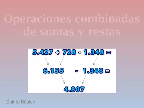 presentacion operaciones combinadas de sumas y restas quinto basico