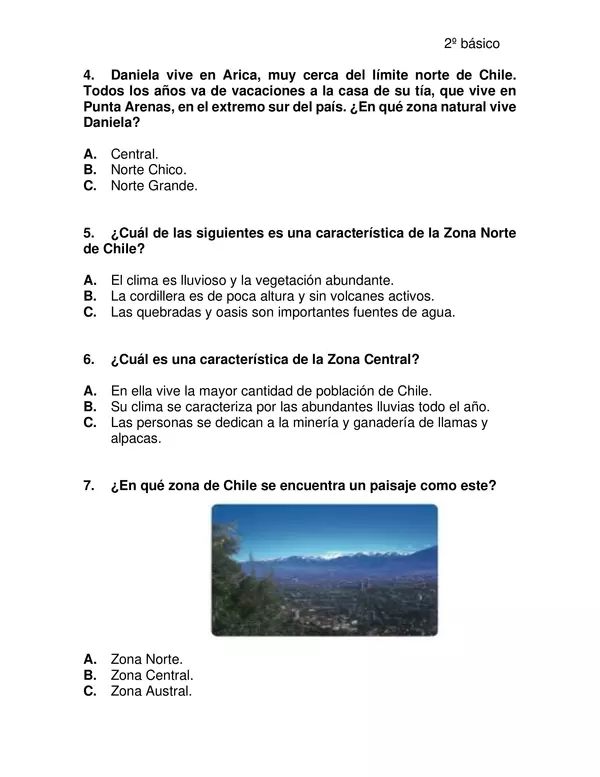 Evaluación historia 2°año: "Pueblos oroginarios de Chile"