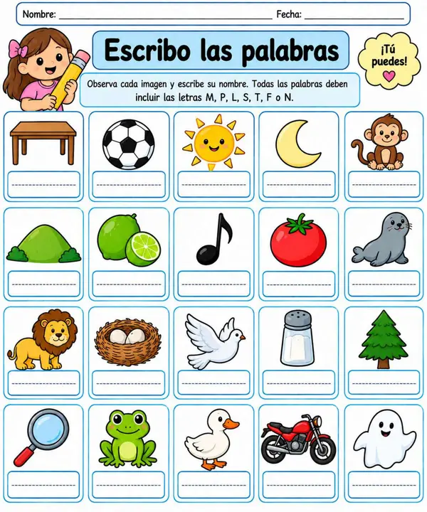 Escritura de palabras 
