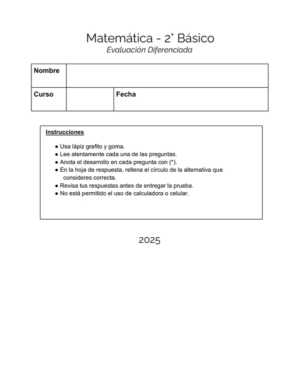 Evaluación 2 básico matemática 