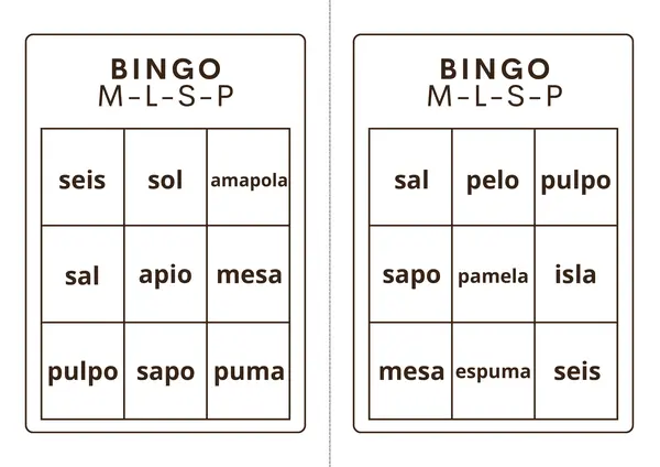 Bingo letras M-L-S-P
