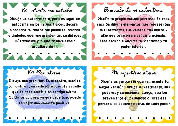 Tarjetas dibuja tu autoestima