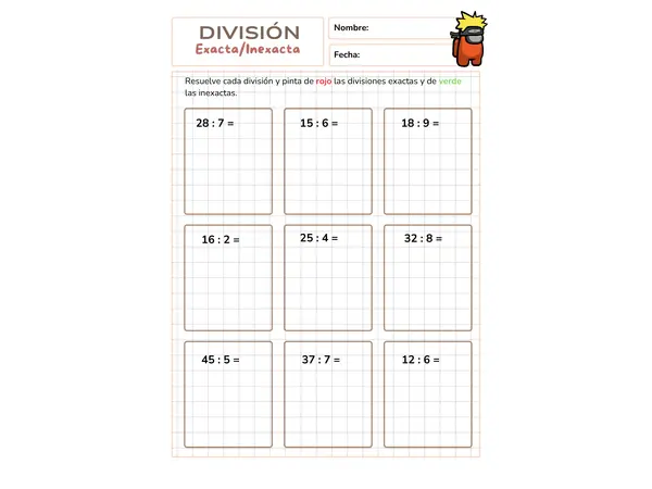 Divisiones exactas o inexactas