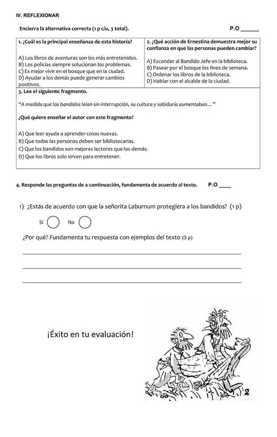 Evaluación lectura complementaria "El secuestro de la bibliotecaria" 2026