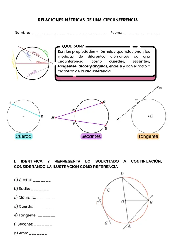 Relaciones métricas de una circunferencia