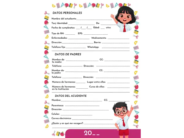 Ficha de datos del estudiante
