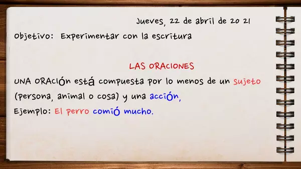 Escritura de oraciones