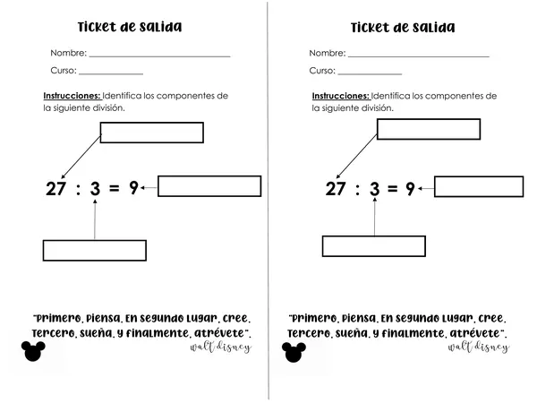 Ticket de Salida División