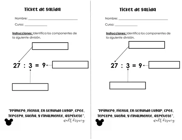 Ticket de Salida División