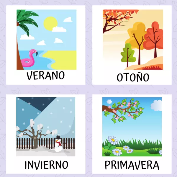 Tarjetas didácticas: Las estaciones del año.