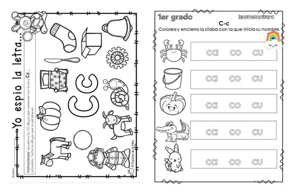 guía método Matte lección casa, ca, co, cu