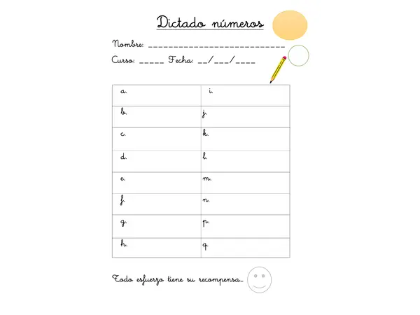 Formato de dictado de números