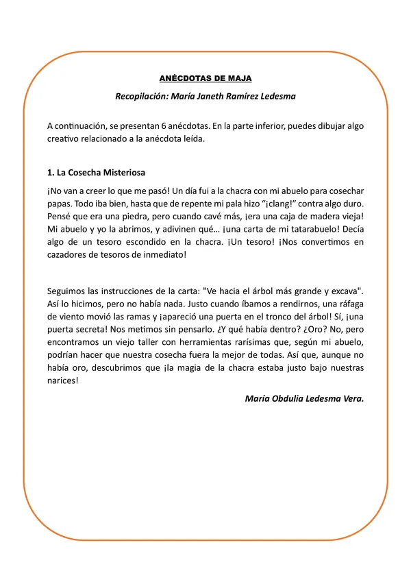 Anécdotas de María Janeth Ramírez Ledesma