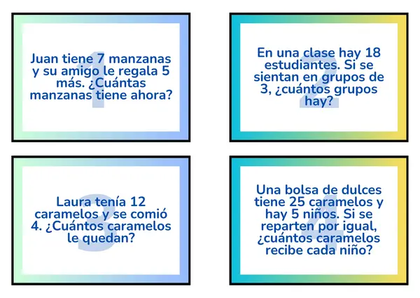 Juego: Problemas matemáticos | profe.social