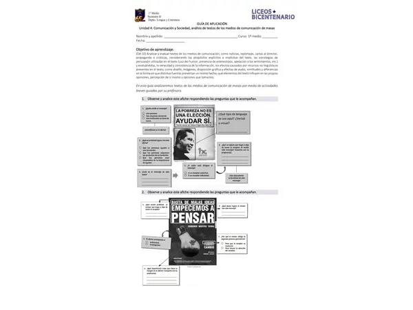1ero Medio: Medios de comunicación Material 2