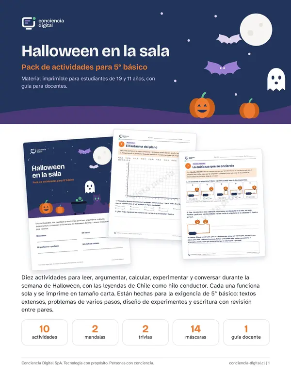  Halloween en la sala - Pack de actividades 5to básico