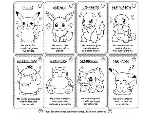 Tarjetas de Emociones Pokemon