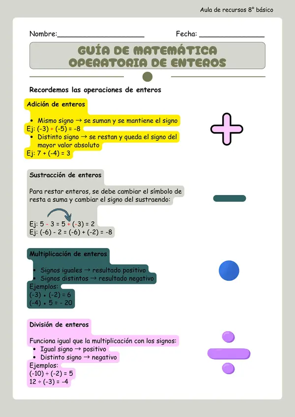 8° Operatoria de enteros