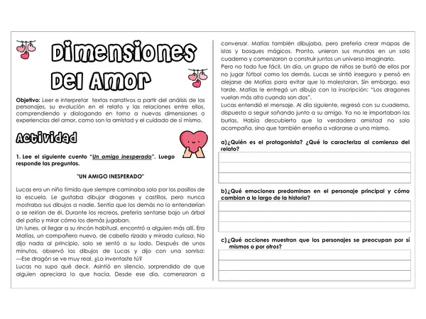 Guía de trabajo - Dimensiones del amor