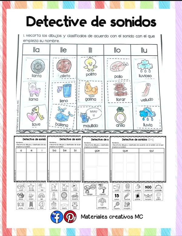 Detectives del abecedario con dibujo y nombre