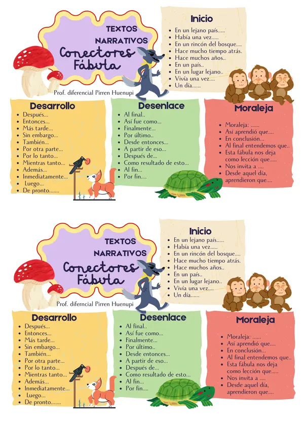 Conectores para crear Fábulas 