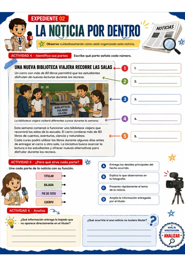 ¡Detectives de noticias! Misión: descubrir la información