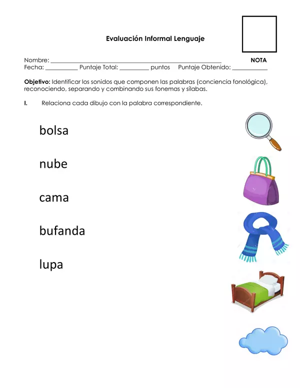 Evaluación Lenguaje 2° básico