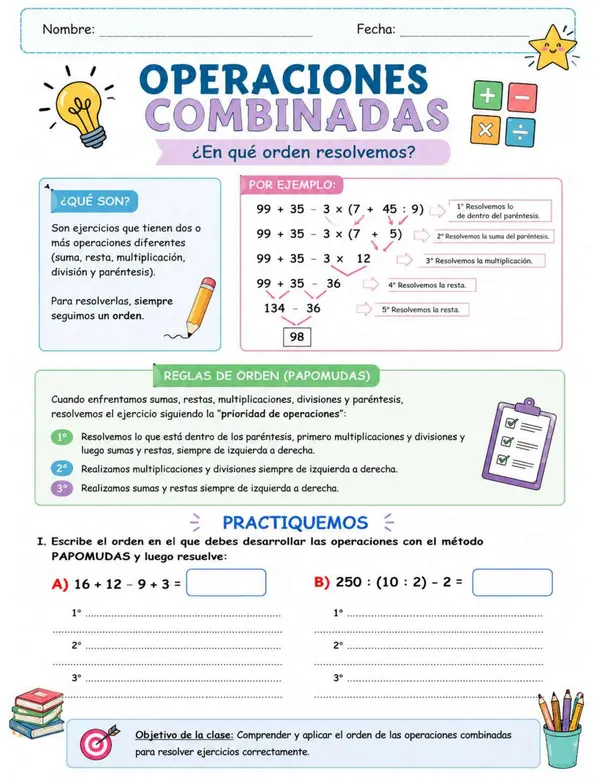 operaciones combinadas quinto
