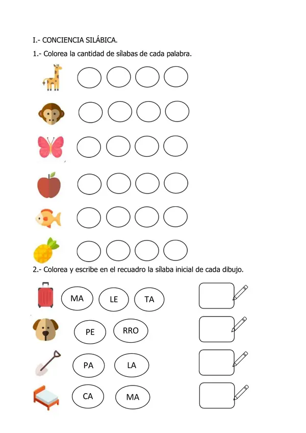 Prueba de conciencia fonologica kinder