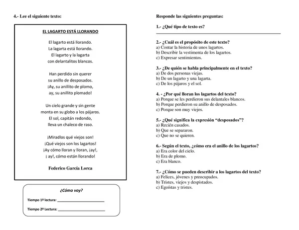 Fichas comprensión lectora 2° básico n° 2