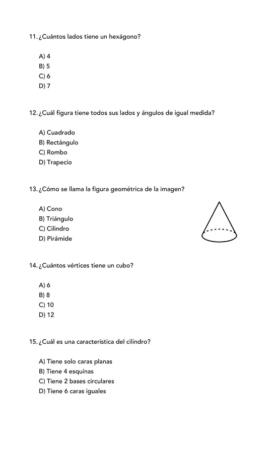 3° Ensayo SIMCE Matemáticas Cuarto Básico
