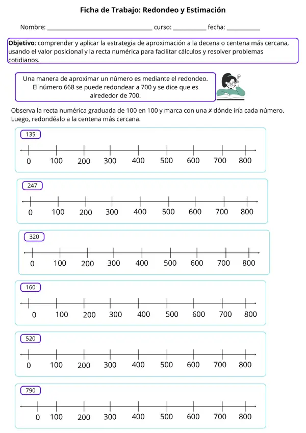 Ficha de Matemática: Redondeo y Estimación - Aplicaciones en la Vida Real