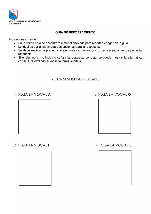REFORZAMIENTO DE VOCALES 
