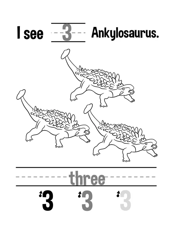 Learn to write numbers with dinosaurs pdf - Aprende a escribir números con dinosaurios