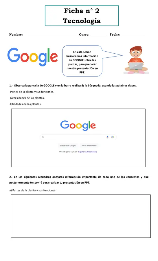 Fichas tecnología 3° básico