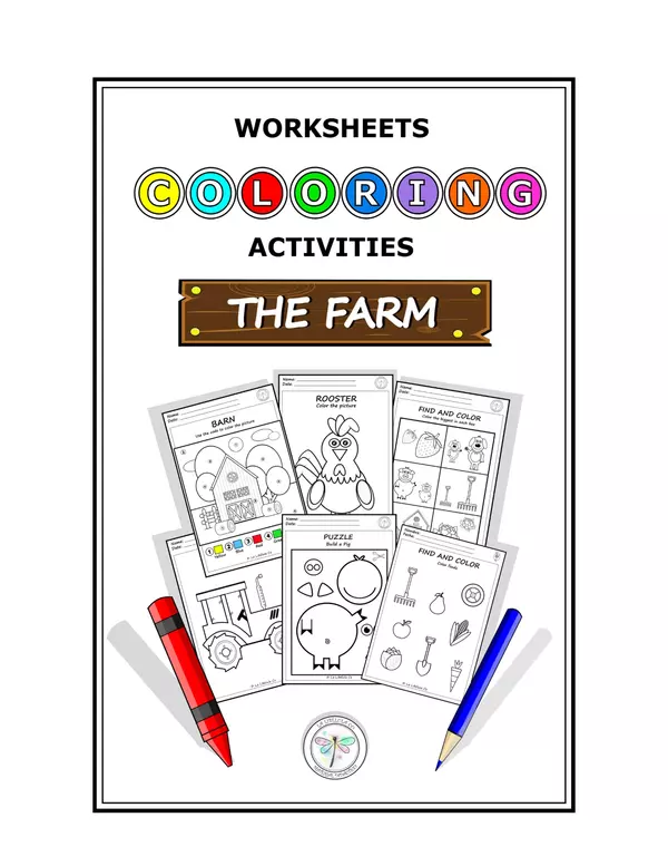 Worksheets coloring activities farm animals Barn