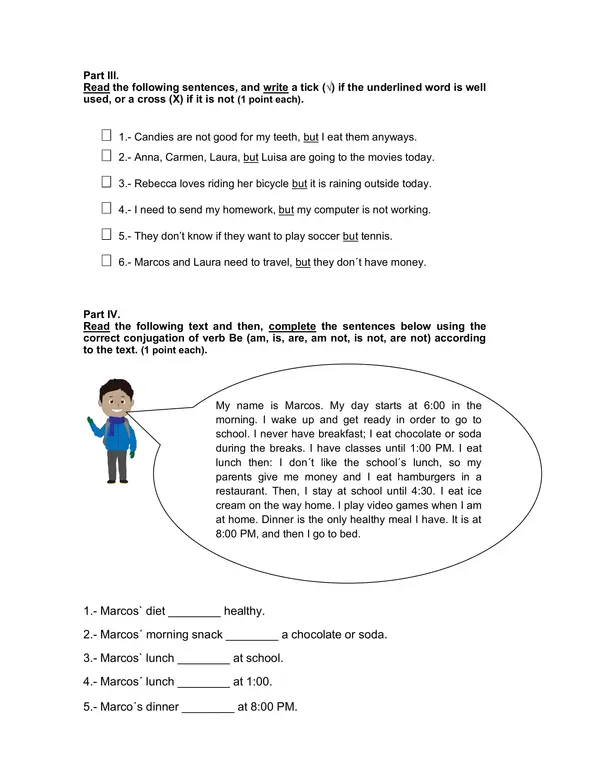 Evaluacion de Ingles 6 Basico: Delicious