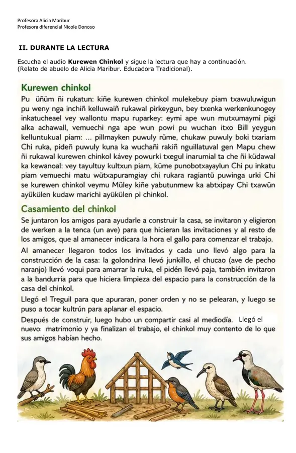 Guía 2  4° básico - Lengua y cultura de los pueblos originarios Mapudungün